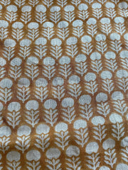 Droselle Block Print Handloom Linen Fabric